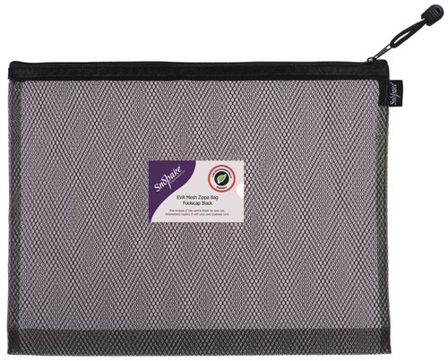 EVA Black HC Mesh Zippa Bag Foolscap- 3 Bags