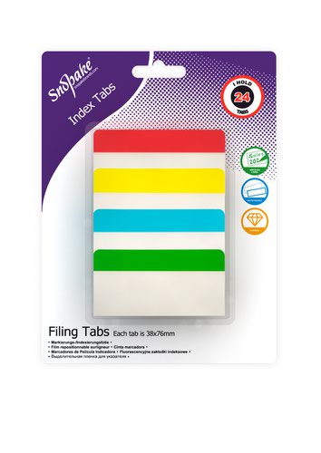 Filing Index Tabs Assorted - 24 tabs- 12 B/Cards