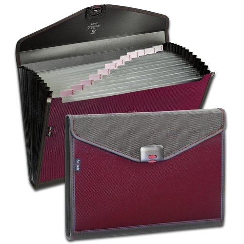 Zeon Organiser 13 part Foolscap Ruby- 1 Organiser