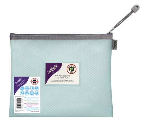 EVA Pastel Mesh HC A5 Zippa Bag - Blue- 3 Bags