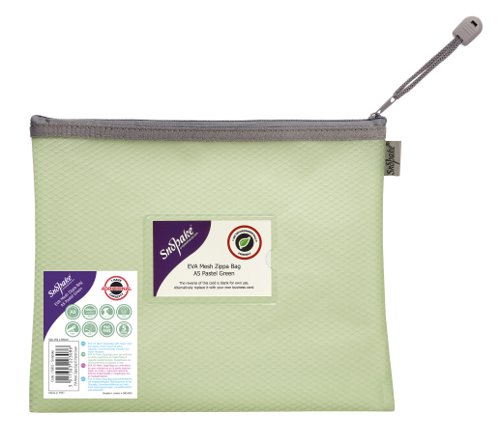 EVA Pastel Mesh HC A5 Zippa Bag - Green- 3 Bags