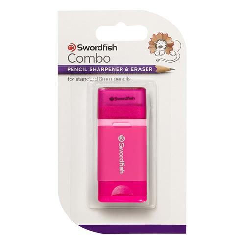 Combo Sharpener & Eraser Pink Blister- 12 Blisters of 1