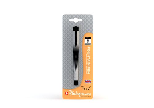 Tixx Fountain Pen Black - Pack of 1- 12 Blisters