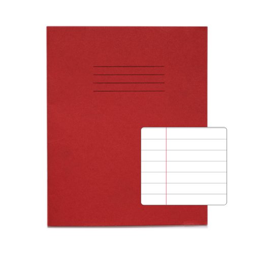 RHINO 8 x 6.5 Exercise Book 48 Page, Red, F12 (Pack of 100)